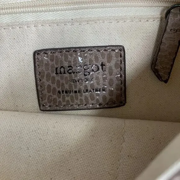 Margot Robbie Textured Leather Crossbody in Tan Gray - Picture 5 of 10